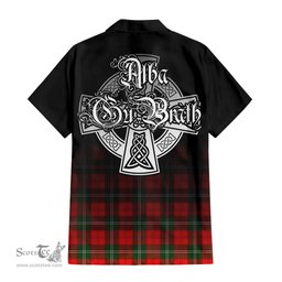 ScotsTee Shop Scottish Lennox Modern Clan Crest Tartan Alba Gu Brath Celtic Inspired Tartan Short Sleeve Shirt