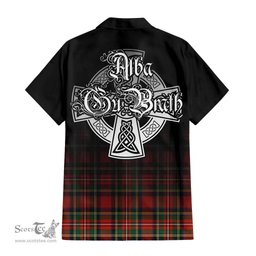 ScotsTee Shop Scottish Lyle Clan Crest Tartan Alba Gu Brath Celtic Inspired Tartan Short Sleeve Shirt