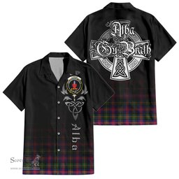 ScotsTee Shop Scottish Logan Modern Clan Crest Tartan Alba Gu Brath Celtic Inspired Tartan Short Sleeve Shirt
