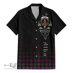 ScotsTee Shop Scottish Logan Modern Clan Crest Tartan Alba Gu Brath Celtic Inspired Tartan Short Sleeve Shirt