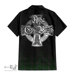 ScotsTee Shop Scottish MacRae Clan Crest Tartan Alba Gu Brath Celtic Inspired Tartan Short Sleeve Shirt