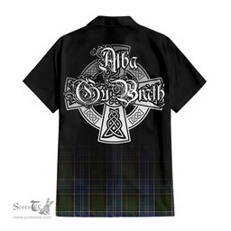 ScotsTee Shop Scottish MacMillan Hunting Clan Crest Tartan Alba Gu Brath Celtic Inspired Tartan Short Sleeve Shirt