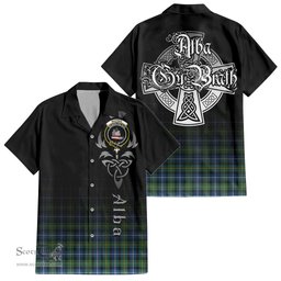 ScotsTee Shop Scottish MacNeil of Barra Ancient Clan Crest Tartan Alba Gu Brath Celtic Inspired Tartan Short Sleeve Shirt