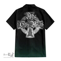 ScotsTee Shop Scottish Montgomery Clan Crest Tartan Alba Gu Brath Celtic Inspired Tartan Short Sleeve Shirt