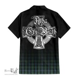 ScotsTee Shop Scottish Melville Clan Crest Tartan Alba Gu Brath Celtic Inspired Tartan Short Sleeve Shirt