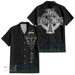 ScotsTee Shop Scottish MacKie Clan Crest Tartan Alba Gu Brath Celtic Inspired Tartan Short Sleeve Shirt