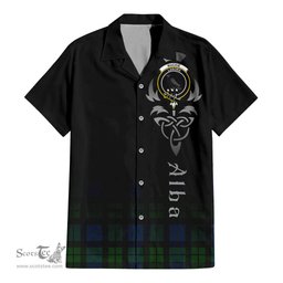 ScotsTee Shop Scottish MacKie Clan Crest Tartan Alba Gu Brath Celtic Inspired Tartan Short Sleeve Shirt