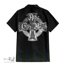 ScotsTee Shop Scottish MacInnes Clan Crest Tartan Alba Gu Brath Celtic Inspired Tartan Short Sleeve Shirt