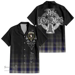 ScotsTee Shop Scottish Livingston Dress Clan Crest Tartan Alba Gu Brath Celtic Inspired Tartan Short Sleeve Shirt