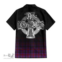 ScotsTee Shop Scottish Montgomery Modern Clan Crest Tartan Alba Gu Brath Celtic Inspired Tartan Short Sleeve Shirt