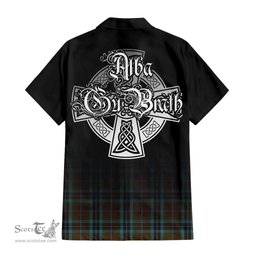 ScotsTee Shop Scottish MacTavish Hunting Clan Crest Tartan Alba Gu Brath Celtic Inspired Tartan Short Sleeve Shirt