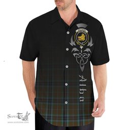 ScotsTee Shop Scottish MacTavish Hunting Clan Crest Tartan Alba Gu Brath Celtic Inspired Tartan Short Sleeve Shirt