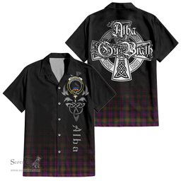 ScotsTee Shop Scottish MacDonell of Glengarry Modern Clan Crest Tartan Alba Gu Brath Celtic Inspired Tartan Short Sleeve Shirt