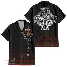 ScotsTee Shop Scottish MacNicol Clan Crest Tartan Alba Gu Brath Celtic Inspired Tartan Short Sleeve Shirt