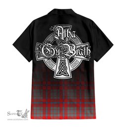 ScotsTee Shop Scottish Moubray Clan Crest Tartan Alba Gu Brath Celtic Inspired Tartan Short Sleeve Shirt