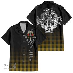 ScotsTee Shop Scottish MacLeod Clan Crest Tartan Alba Gu Brath Celtic Inspired Tartan Short Sleeve Shirt