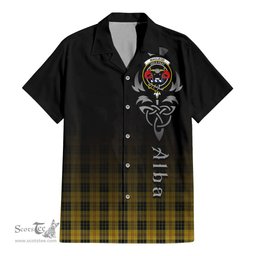 ScotsTee Shop Scottish MacLeod Clan Crest Tartan Alba Gu Brath Celtic Inspired Tartan Short Sleeve Shirt
