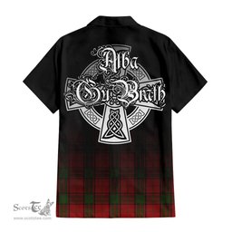 ScotsTee Shop Scottish Maxwell Clan Crest Tartan Alba Gu Brath Celtic Inspired Tartan Short Sleeve Shirt