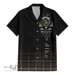 ScotsTee Shop Scottish MacLaren Weathered Clan Crest Tartan Alba Gu Brath Celtic Inspired Tartan Short Sleeve Shirt