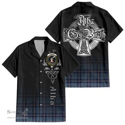 ScotsTee Shop Scottish MacRaes of America Clan Crest Tartan Alba Gu Brath Celtic Inspired Tartan Short Sleeve Shirt
