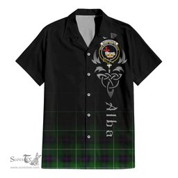 ScotsTee Shop Scottish MacDonald of The Isles Clan Crest Tartan Alba Gu Brath Celtic Inspired Tartan Short Sleeve Shirt
