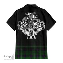 ScotsTee Shop Scottish MacDonald of The Isles Clan Crest Tartan Alba Gu Brath Celtic Inspired Tartan Short Sleeve Shirt