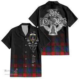 ScotsTee Shop Scottish Mar Clan Crest Tartan Alba Gu Brath Celtic Inspired Tartan Short Sleeve Shirt