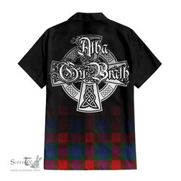 ScotsTee Shop Scottish Mar Clan Crest Tartan Alba Gu Brath Celtic Inspired Tartan Short Sleeve Shirt