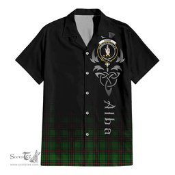 ScotsTee Shop Scottish Logie Clan Crest Tartan Alba Gu Brath Celtic Inspired Tartan Short Sleeve Shirt