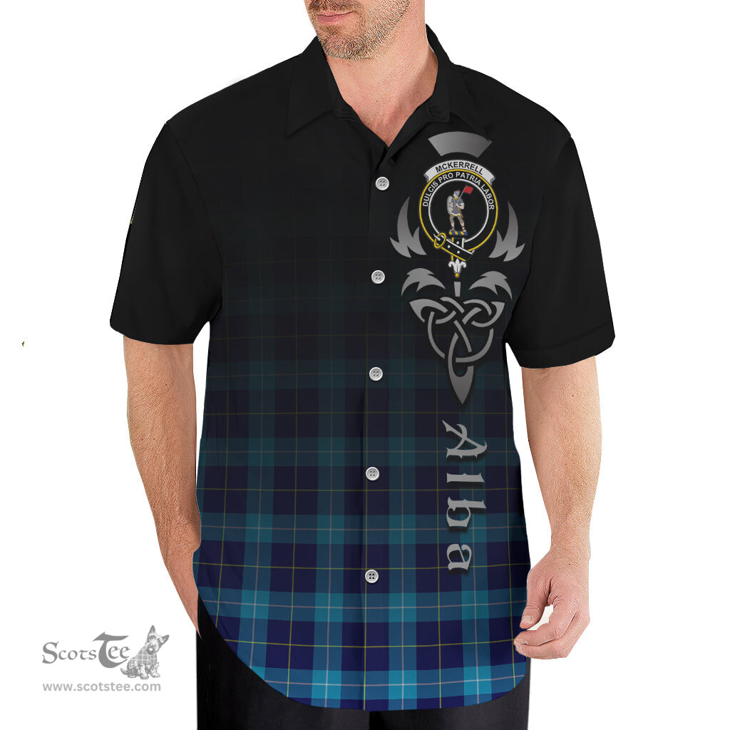 ScotsTee Shop Scottish McKerrell Clan Crest Tartan Alba Gu Brath Celtic Inspired Tartan Short Sleeve Shirt