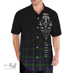 ScotsTee Shop Scottish Malcolm Clan Crest Tartan Alba Gu Brath Celtic Inspired Tartan Short Sleeve Shirt