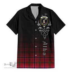 ScotsTee Shop Scottish MacRae Modern Clan Crest Tartan Alba Gu Brath Celtic Inspired Tartan Short Sleeve Shirt