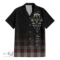 ScotsTee Shop Scottish MacInnes Ancient Hunting Clan Crest Tartan Alba Gu Brath Celtic Inspired Tartan Short Sleeve Shirt