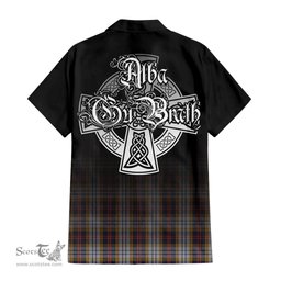 ScotsTee Shop Scottish MacInnes Ancient Hunting Clan Crest Tartan Alba Gu Brath Celtic Inspired Tartan Short Sleeve Shirt