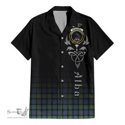 ScotsTee Shop Scottish MacDonell of Glengarry Ancient Clan Crest Tartan Alba Gu Brath Celtic Inspired Tartan Short Sleeve Shirt