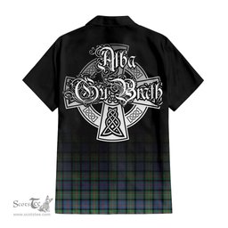 ScotsTee Shop Scottish MacDonell of Glengarry Ancient Clan Crest Tartan Alba Gu Brath Celtic Inspired Tartan Short Sleeve Shirt