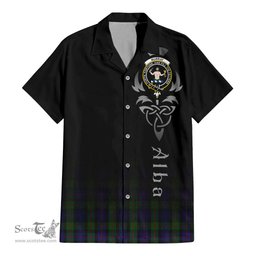 ScotsTee Shop Scottish Murray of Atholl Clan Crest Tartan Alba Gu Brath Celtic Inspired Tartan Short Sleeve Shirt