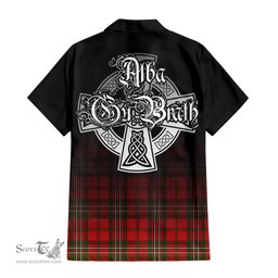 ScotsTee Shop Scottish Langlands Clan Crest Tartan Alba Gu Brath Celtic Inspired Tartan Short Sleeve Shirt