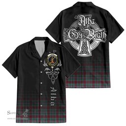 ScotsTee Shop Scottish Spens (Spence) Clan Crest Tartan Alba Gu Brath Celtic Inspired Tartan Short Sleeve Shirt