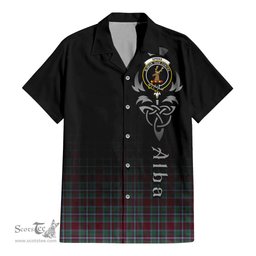 ScotsTee Shop Scottish Spens (Spence) Clan Crest Tartan Alba Gu Brath Celtic Inspired Tartan Short Sleeve Shirt
