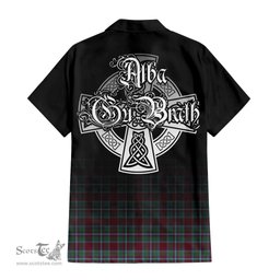 ScotsTee Shop Scottish Spens (Spence) Clan Crest Tartan Alba Gu Brath Celtic Inspired Tartan Short Sleeve Shirt