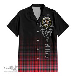 ScotsTee Shop Scottish Straiton Clan Crest Tartan Alba Gu Brath Celtic Inspired Tartan Short Sleeve Shirt