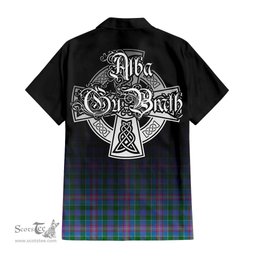 ScotsTee Shop Scottish Ralston Clan Crest Tartan Alba Gu Brath Celtic Inspired Tartan Short Sleeve Shirt