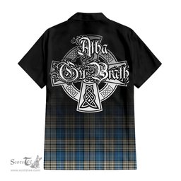 ScotsTee Shop Scottish Napier Ancient Clan Crest Tartan Alba Gu Brath Celtic Inspired Tartan Short Sleeve Shirt