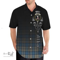 ScotsTee Shop Scottish Napier Ancient Clan Crest Tartan Alba Gu Brath Celtic Inspired Tartan Short Sleeve Shirt