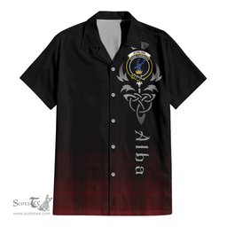 ScotsTee Shop Scottish Stirling of Keir Clan Crest Tartan Alba Gu Brath Celtic Inspired Tartan Short Sleeve Shirt