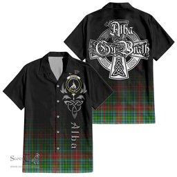 ScotsTee Shop Scottish Muirhead Clan Crest Tartan Alba Gu Brath Celtic Inspired Tartan Short Sleeve Shirt