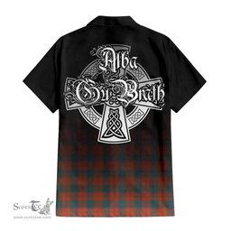 ScotsTee Shop Scottish Robertson Ancient Clan Crest Tartan Alba Gu Brath Celtic Inspired Tartan Short Sleeve Shirt