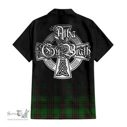 ScotsTee Shop Scottish Orrock Clan Crest Tartan Alba Gu Brath Celtic Inspired Tartan Short Sleeve Shirt