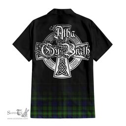ScotsTee Shop Scottish Rollo Clan Crest Tartan Alba Gu Brath Celtic Inspired Tartan Short Sleeve Shirt